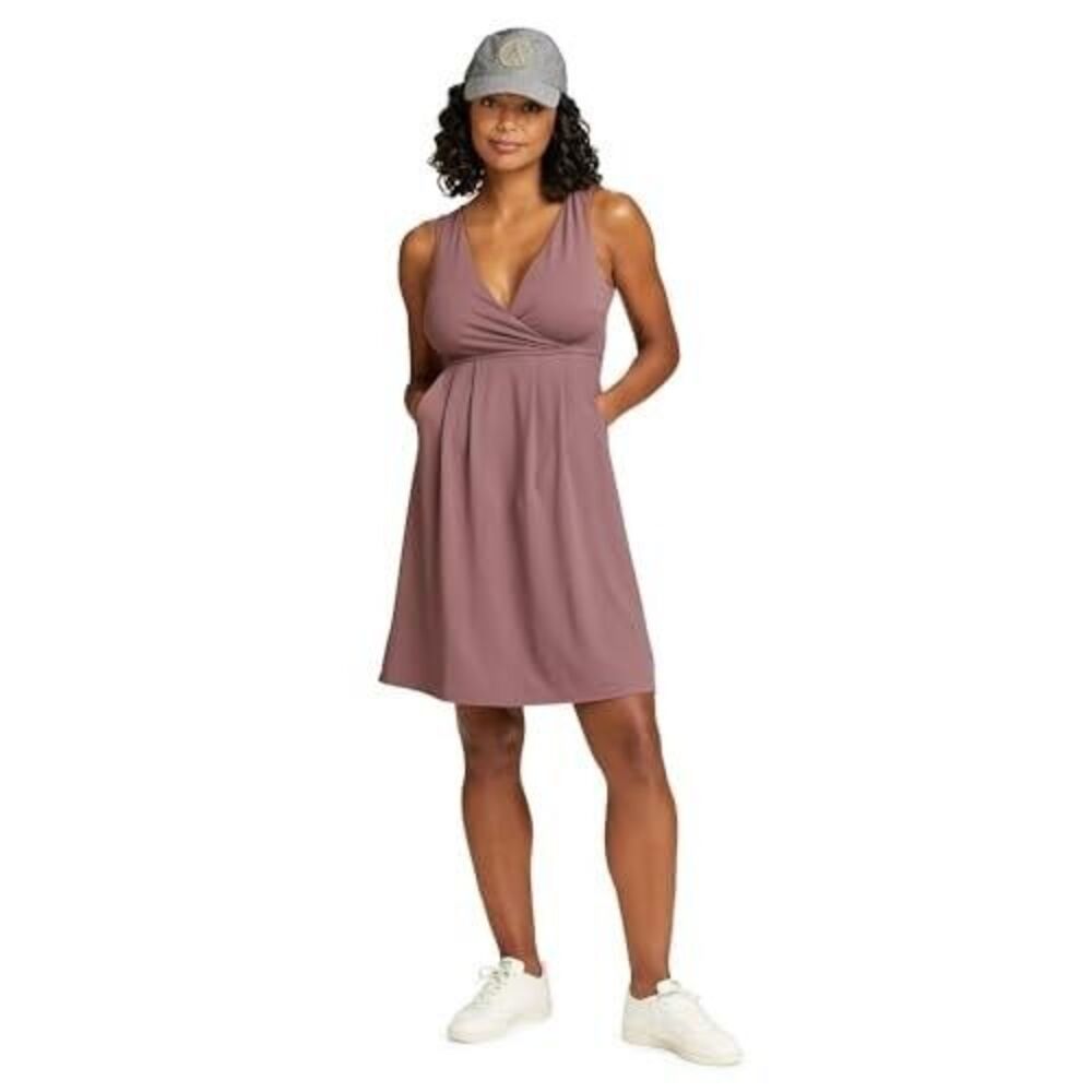 Eddie Bauer Aster Sleeveless Faux Wrap Pocket Outdoor Dress Womens XL Purple